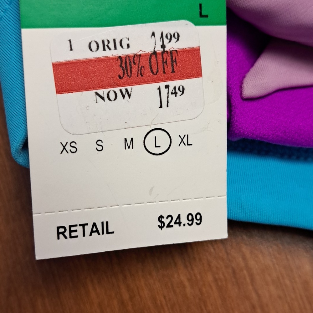 Salt + Cove Two-Piece Bikini in Magenta with Teal and Light Pink Trim L - Picture 5 of 6